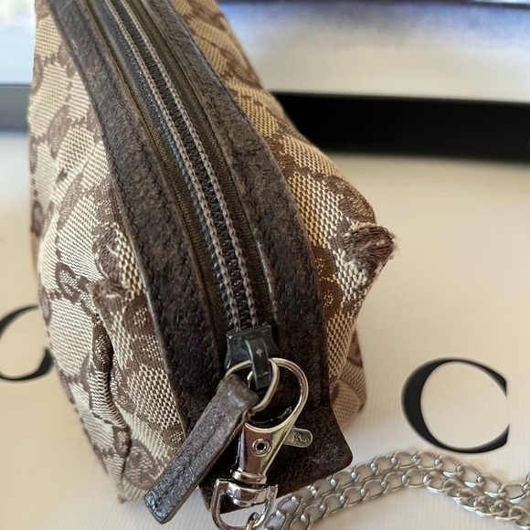 GUCCI Canvas Monogram Pouch Wristlet Vintage - Picture 13 of 17